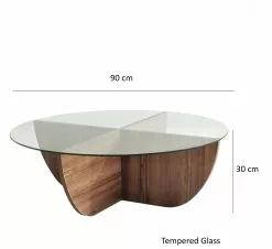 Sohvapöytä Linento Furniture Lily, 90cm, Ruskea -Huonekalut myymälä LIFU552NOS2238 4