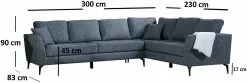 Kulmasohva Linento Furniture Tempo, Oikea, Harmaa -Huonekalut myymälä LIFU560ARE1108 7
