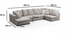 Avokulmasohva Linento Furniture Colorado Corner, Beige -Huonekalut myymälä LIFU560ARE1117 7