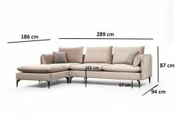 Divaanisohva Linento Furniture Felix, Luonnonvalkoinen -Huonekalut myymälä LIFU560ARE1153 6