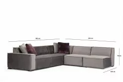 Kulmasohva Linento Furniture Lego, 6-istuttava, 300x276cm, Oikea, Harmaa/vaaleanharmaa -Huonekalut myymälä LIFU560ARE1188 4