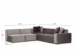 Kulmasohva Linento Furniture Lego, 6-istuttava, 276x300cm, Vasen, Harmaa/vaaleanharmaa -Huonekalut myymälä LIFU560ARE1189 4