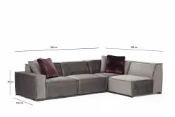 Kulmasohva Linento Furniture Lego, 4-istuttava, 300x190cm, Oikea, Harmaa/vaaleanharmaa -Huonekalut myymälä LIFU560ARE1190 4