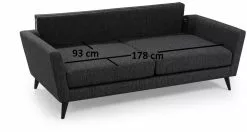 Sohva Linento Furniture Mayorka, 3-istuttava, Harmaa -Huonekalut myymälä LIFU560ARE1305 5