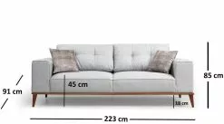 Vuodesohva Linento Furniture Montana, 3-istuttava, Vaaleanharmaa 9 Vuodesohva Linento Furniture Montana, 3-istuttava, Vaaleanharmaa -Huonekalut myymälä LIFU560ARE1306 5