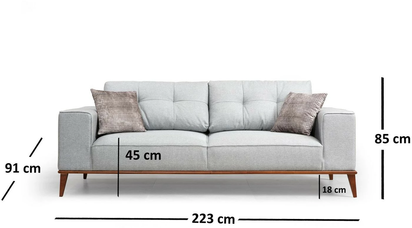 Vuodesohva Linento Furniture Montana, 3-istuttava, Vaaleanharmaa 5 Vuodesohva Linento Furniture Montana, 3-istuttava, Vaaleanharmaa - Image 5