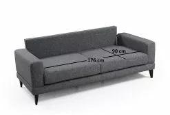 Sohva Linento Furniture Nordic, 3-istuttava, Harmaa -Huonekalut myymälä LIFU560ARE1307 4