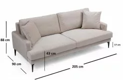 Sohva Linento Furniture Papira, 3-istuttava, Eri Värejä -Huonekalut myymälä LIFU560ARE1310 8