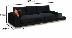 Sohva Sivupöytäosalla Linento Furniture Line, 4-istuttava, Musta -Huonekalut myymälä LIFU560ARE1315 7