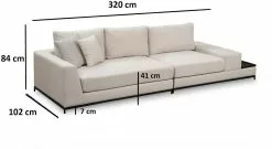 Sohva Sivupöytäosalla Linento Furniture Line, 4-istuttava, Beige -Huonekalut myymälä LIFU560ARE1316 6