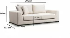Sohva Linento Furniture Line, 2-istuttava, Luonnonvalkoinen -Huonekalut myymälä LIFU560ARE1317 5