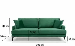 Sohva Linento Furniture Papira, 3-istuttava, Eri Värejä -Huonekalut myymälä LIFU560ARE1319 4