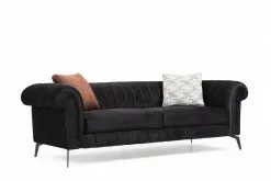 Sohva Linento Furniture Costa D, 3-istuttava, Musta