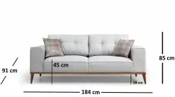 Vuodesohva Linento Furniture Montana, 2-istuttava, Vaaleanharmaa -Huonekalut myymälä LIFU560ARE1503 5