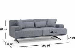 Sohva Linento Furniture Bentley, 2-istuttava, Harmaa -Huonekalut myymälä LIFU560ARE1507 8