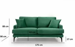 Sohva Linento Furniture Papira, 2-istuttava, Eri Värejä -Huonekalut myymälä LIFU560ARE1510 4