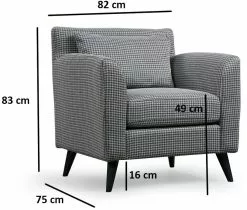 Nojatuoli Linento Furniture Nordic, Kuvioitu, Harmaa -Huonekalut myymälä LIFU560ARE1707 5
