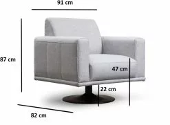 Nojatuoli Linento Furniture Nikea, Kääntyvä, Vaaleanharmaa -Huonekalut myymälä LIFU560ARE1708 6