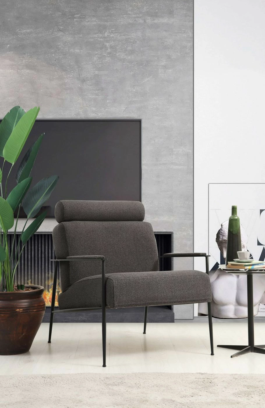 Nojatuoli Linento Furniture Toscana, Harmaa 2 Nojatuoli Linento Furniture Toscana, Harmaa - Image 2