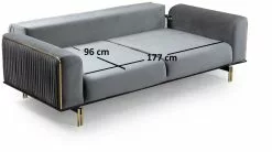 Vuodesohva Linento Furniture London, 3-istuttava, Harmaa -Huonekalut myymälä LIFU569HLN1106 7