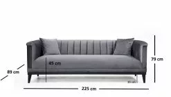 Sohva Linento Furniture Trendy, 3-istuttava, Harmaa -Huonekalut myymälä LIFU569HLN1109 4