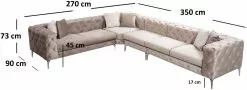 Kulmasohva Linento Furniture Como, 270x350cm, Vasen, Beige -Huonekalut myymälä LIFU569HLN1305 7