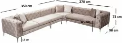 Kulmasohva Linento Furniture Como, 270x350cm, Oikea, Beige -Huonekalut myymälä LIFU569HLN1306 7