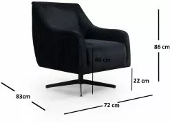 Nojatuoli Linento Furniture Londoner, Musta -Huonekalut myymälä LIFU569HLN1504 4