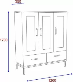 Kaappi Linento Furniture Netto 3, Ruskea -Huonekalut myymälä LIFU570VLT1722 4