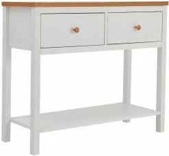 Sivupöytä Linento Furniture Noble V2, Valkoinen/ruskea