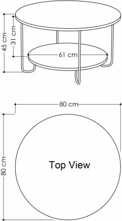 Sohvapöytä Linento Furniture Corro, 80cm, Eri Värejä -Huonekalut myymälä LIFU776HMS2849 3