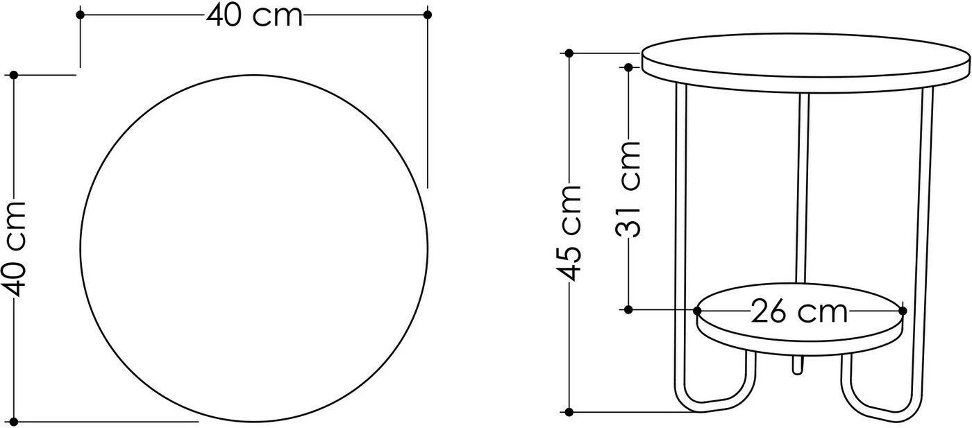 Apupöytä Linento Furniture Corro, 40cm, Eri Värejä 12 Apupöytä Linento Furniture Corro, 40cm, Eri Värejä - Image 12