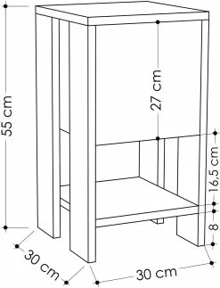 Yöpöytä Linento Furniture Ema, Valkoinen/beige -Huonekalut myymälä LIFU776HMS3421 4