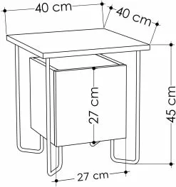 Yöpöytä Linento Furniture Acres, Eri Värejä -Huonekalut myymälä LIFU776HMS3422 4