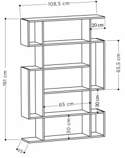 Kirjahylly Linento Furniture Mito, Beige/antrasiitti -Huonekalut myymälä LIFU776HMS3617 3