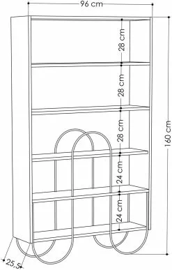 Kirjahylly Linento Furniture Norfolk, Eri Värejä -Huonekalut myymälä LIFU776HMS3658 3