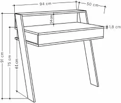 Työpöytä Linento Furniture Cowork, Antiikinvalkoinen/antrasiitti -Huonekalut myymälä LIFU776HMS3802 4