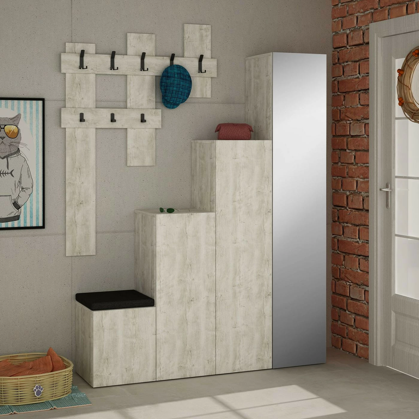 Säilytyskokonaisuus Eteiseen Linento Furniture Up, Eri Värejä 3 Säilytyskokonaisuus Eteiseen Linento Furniture Up, Eri Värejä - Image 3