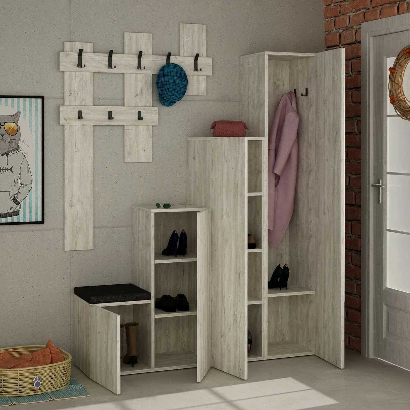 Säilytyskokonaisuus Eteiseen Linento Furniture Up, Eri Värejä 4 Säilytyskokonaisuus Eteiseen Linento Furniture Up, Eri Värejä - Image 4