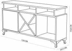 TV-taso Linento Furniture Aye, Valkoinen/ruskea -Huonekalut myymälä LIFU788DEC3028 6