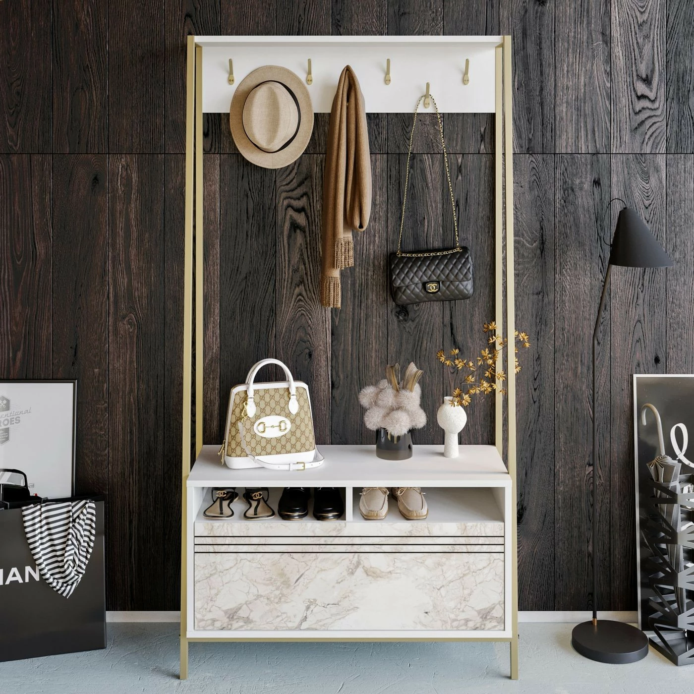 Säilytyskokonaisuus Linento Furniture Devin, Valkoinen 2 Säilytyskokonaisuus Linento Furniture Devin, Valkoinen - Image 2