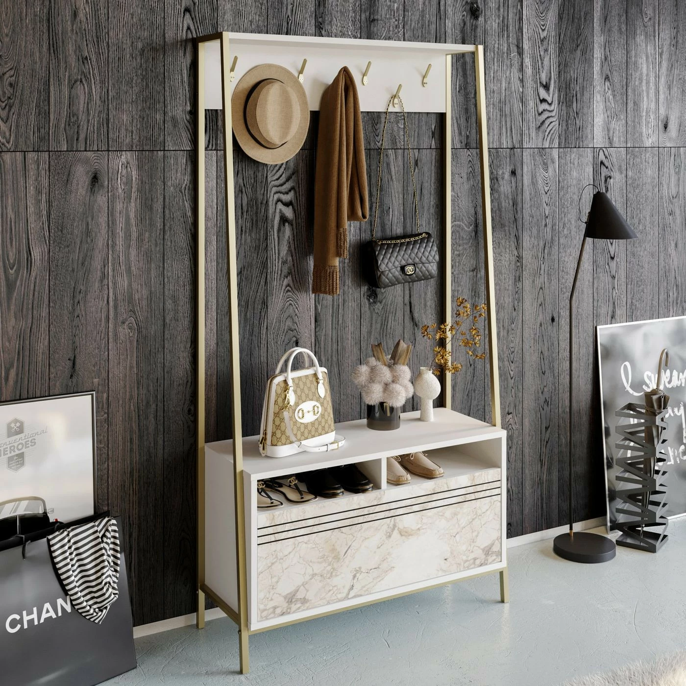 Säilytyskokonaisuus Linento Furniture Devin, Valkoinen 3 Säilytyskokonaisuus Linento Furniture Devin, Valkoinen - Image 3