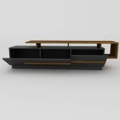 TV-taso Linento Furniture Pia, Musta/ruskea -Huonekalut myymälä LIFU788DEC4039 5