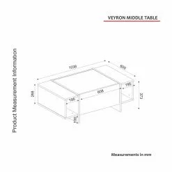 Sohvapöytä Linento Furniture Veyron, Musta/kulta -Huonekalut myymälä LIFU804TRH2825 7