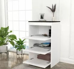 Lipasto Linento Furniture Done, Valkoinen/tummanruskea -Huonekalut myymälä LIFU804TRH3536 5