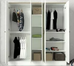 Vaatekaappi Linento Furniture Ravenna 5, Valkoinen -Huonekalut myymälä LIFU804TRH3905 4