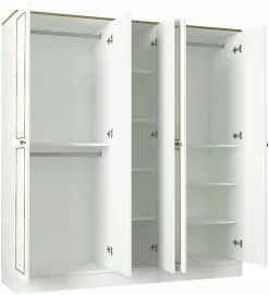 Vaatekaappi Linento Furniture Ravenna 5, Valkoinen -Huonekalut myymälä LIFU804TRH3905 5