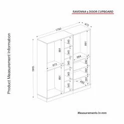 Vaatekaappi Linento Furniture Ravenna 5, Valkoinen -Huonekalut myymälä LIFU804TRH3905 7