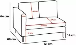 Moduulisohva Linento Furniture Mino, 4-istuttava, Eri Värejä -Huonekalut myymälä LIFU825BLC1725 8