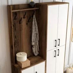 Säilytyskokonaisuus Linento Furniture Berlin BA, Ruskea/valkoinen -Huonekalut myymälä LIFU845HCT4202 5